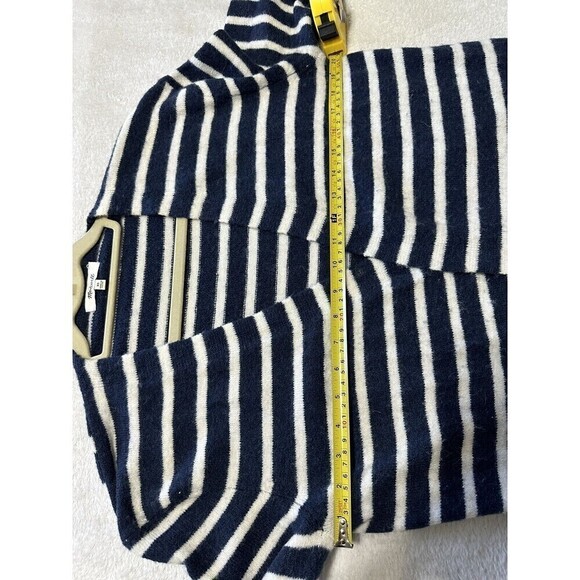 Madewell Cozy Walker Wool Blend Striped Open Front Cardigan - Picture 6 of 6